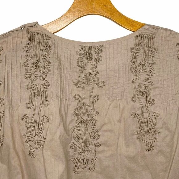 Free People Brown Embroidered Quills Cropped Top Size Small - Picture 8 of 14